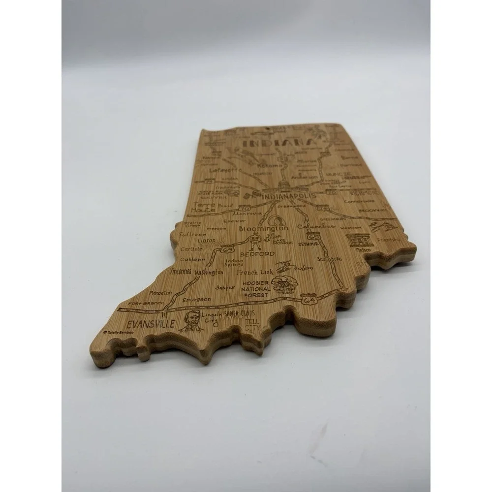 Cutting Board Totally Bamboo Destination Indiana State Shaped Charcuterie